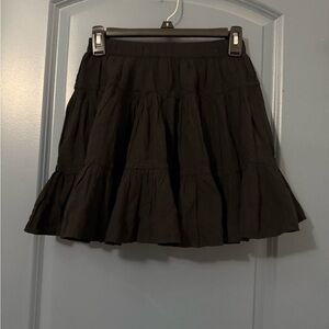 American Eagle Outfitters Black Tiered Skater Mini Skirt